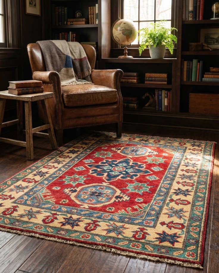 Detail image of 2' 9 x 4' 3 Hand Knotted Kazak Rug