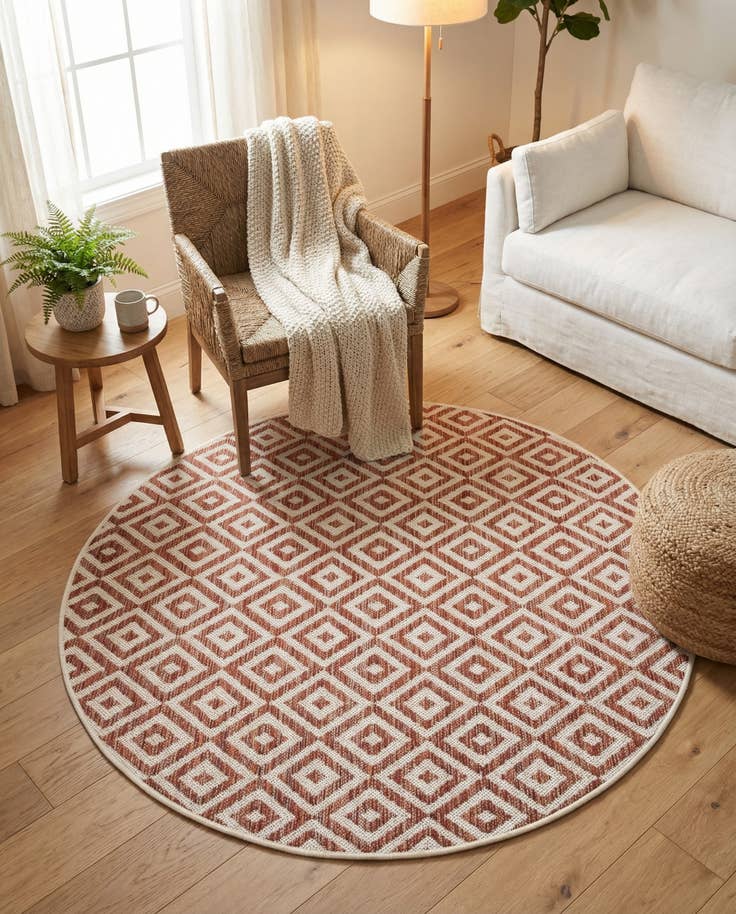 Detail image of 4' x 4' Easy-Clean Jill Zarin Costa Rica Indoor / Outdoor Round Rug
