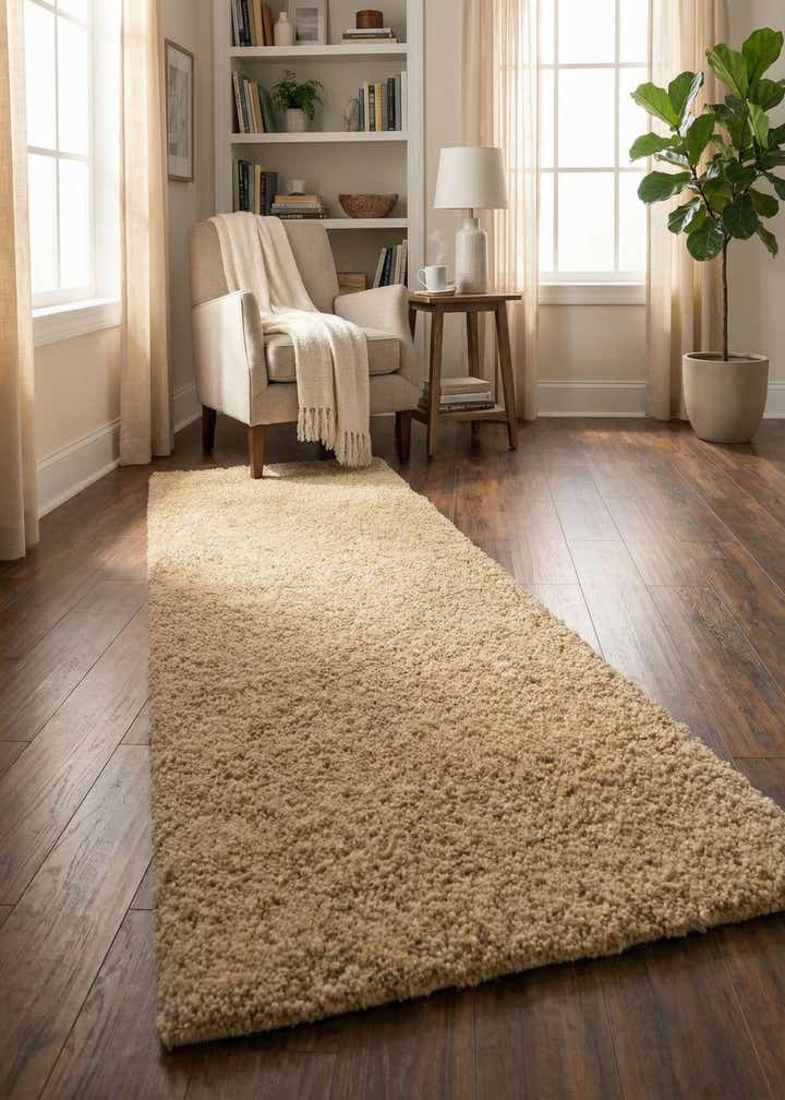 2' x 6' 9 Soft Solid Shag Runner Rug