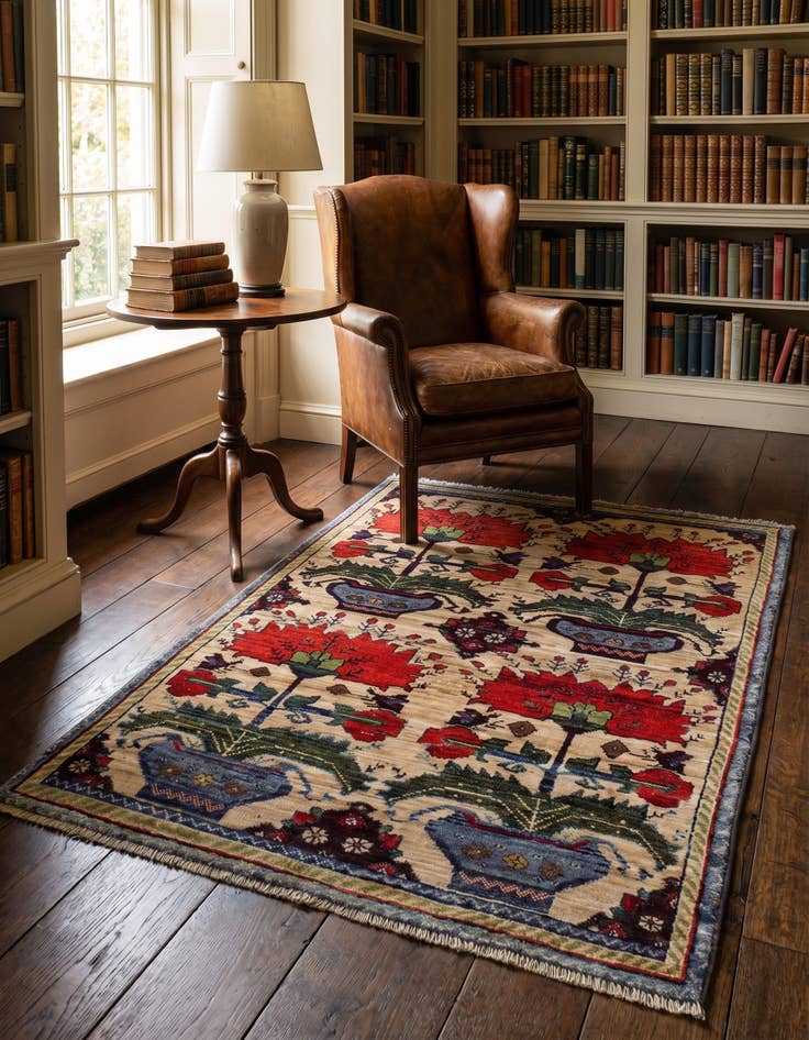 Detail image of 2' 8 x 4' Hand Knotted Ariana Ziegler Rug