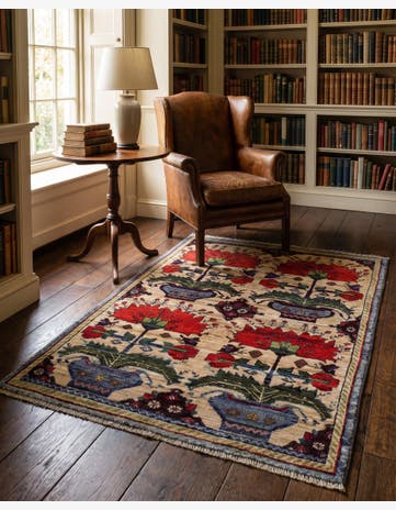 2' 8 x 4' Hand Knotted Ariana Ziegler Rug