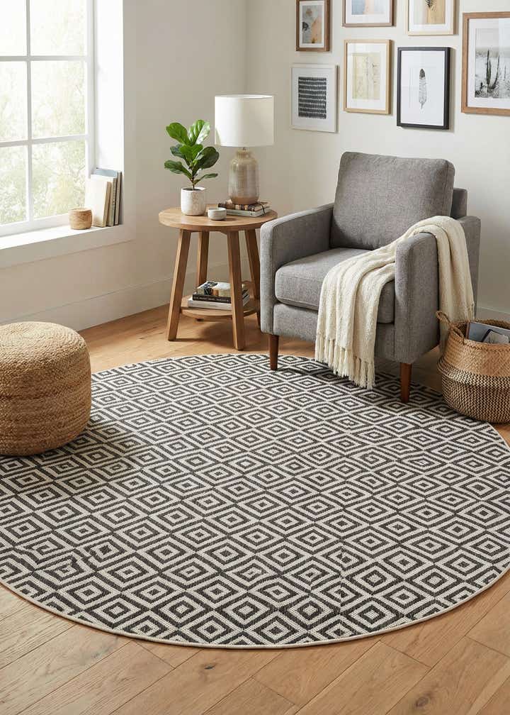 6' 7 x 6' 7 Easy-Clean Jill Zarin Costa Rica Indoor / Outdoor Round Rug