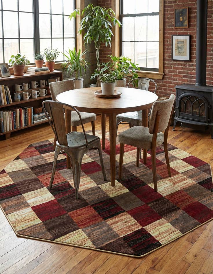 Detail image of 7' 10 x 7' 10 Coffee Shop Octagon Rug