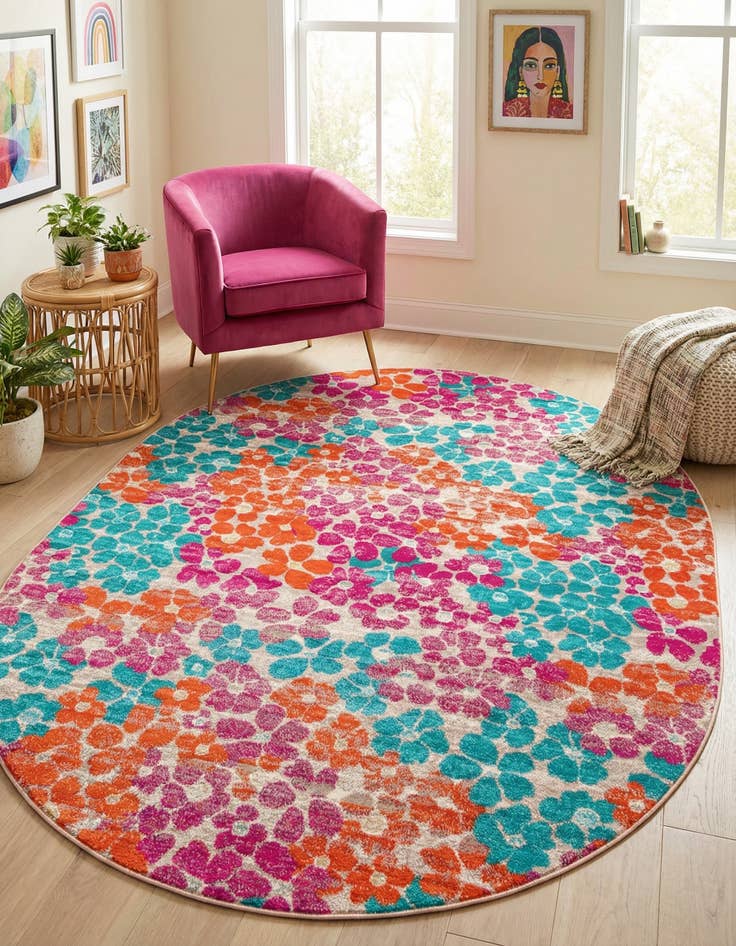Detail image of 7' 10 x 10' Azalea Oval Rug
