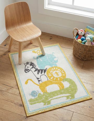 2' 2 x 3' Animals Whimsy Kids Rug