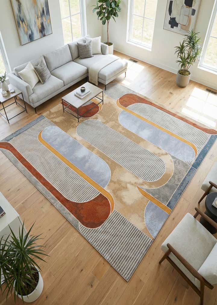 10' x 10' Easy-Clean Modern Indoor / Outdoor Square Rug