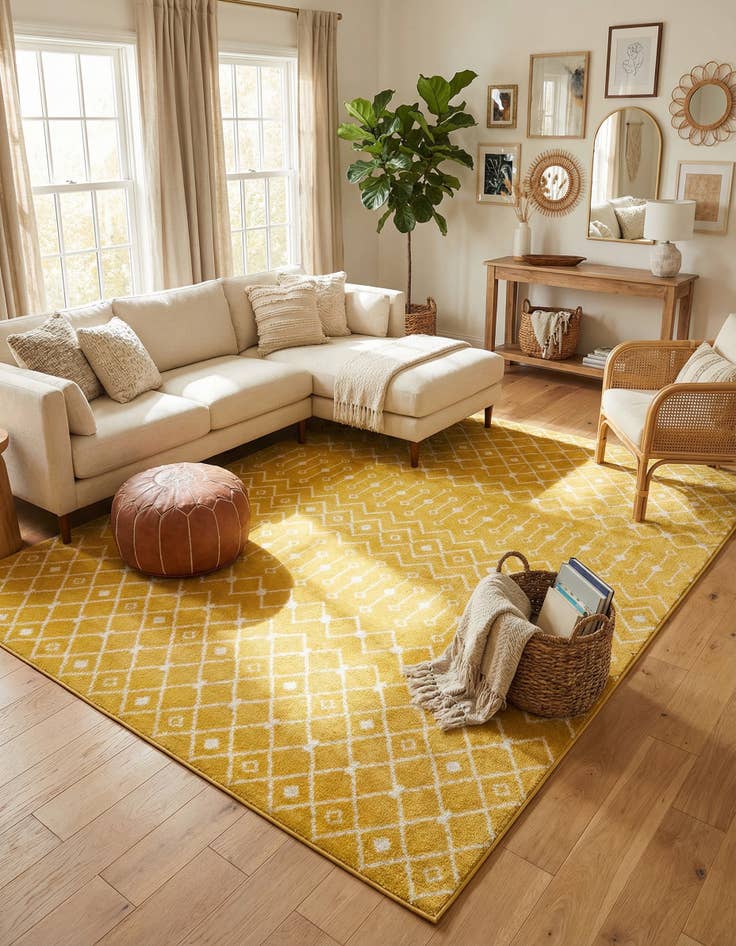 Detail image of 9' x 12' Moroccan Trellis Rug