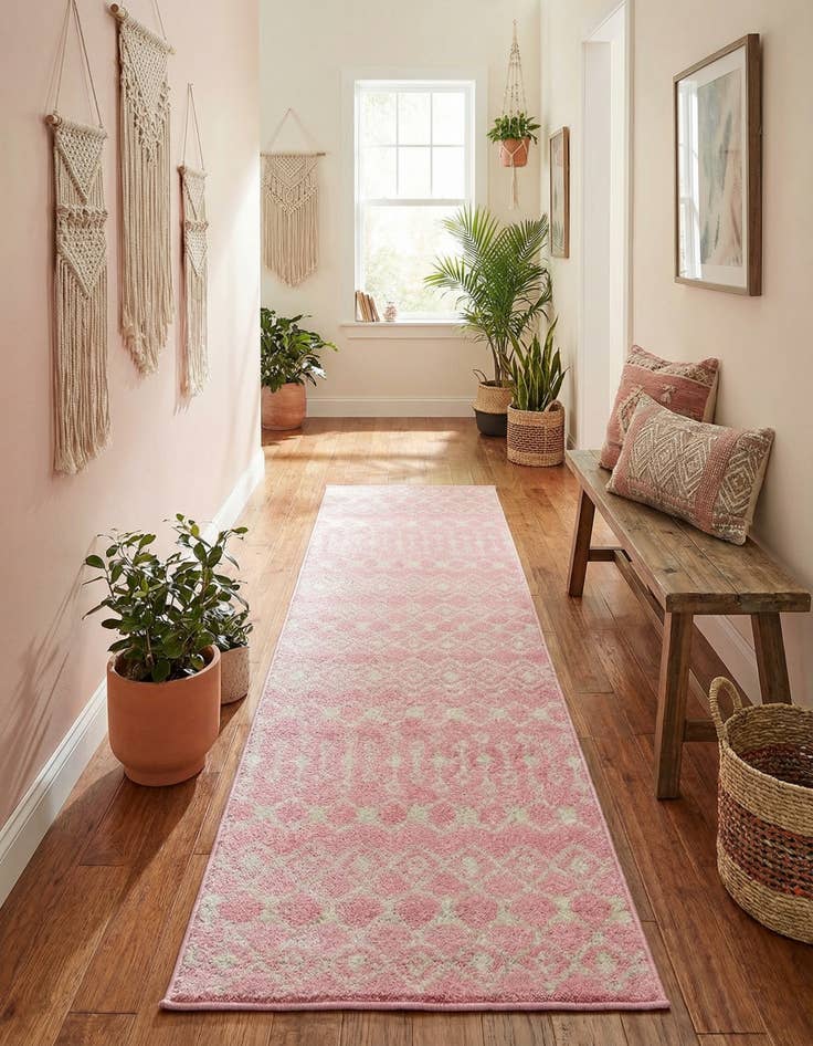 Detail image of 2' x 7' Moroccan Trellis Runner Rug