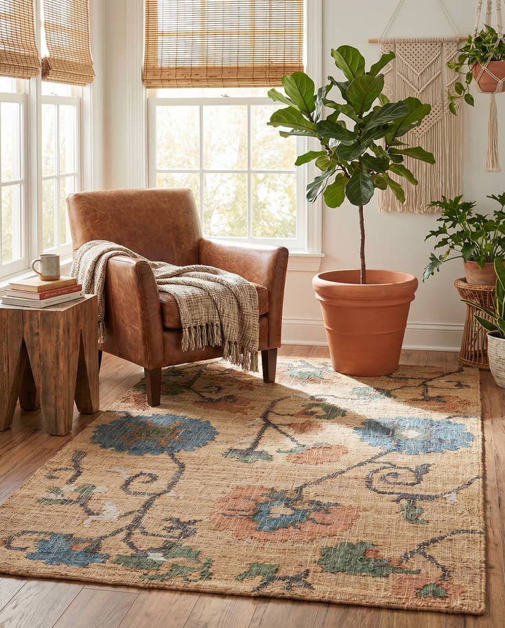 Detail image of 4' 1 x 6' 1 Hand Woven Kala Handwoven Jute Rug
