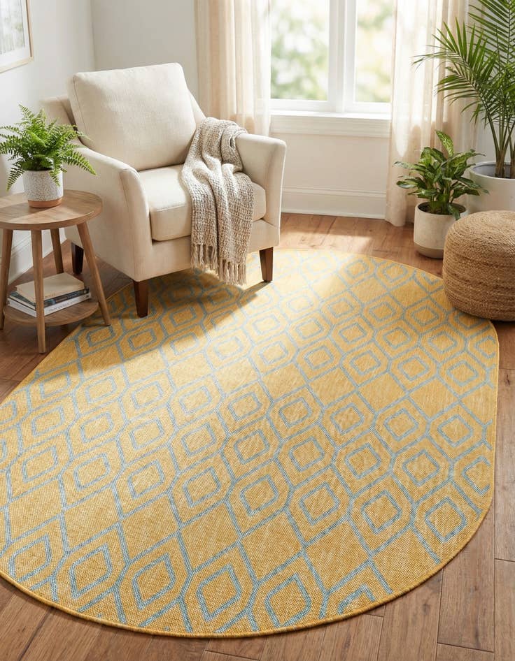 Detail image of 5' 3 x 8' Washable Jill Zarin Turks and Caicos Indoor / Outdoor Oval Rug