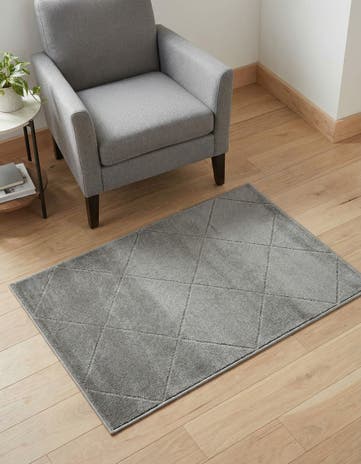 Gray and Silver Vogue Geo Rug