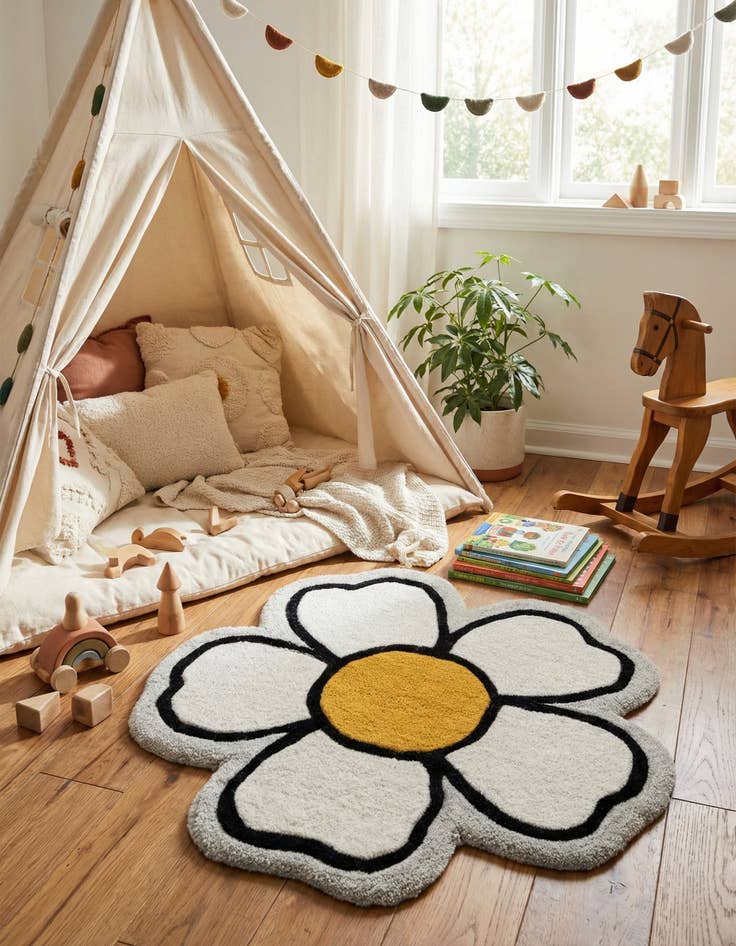 Detail image of 2' 2 x 2' 2 Playtime Kids Wool Freeform Rug