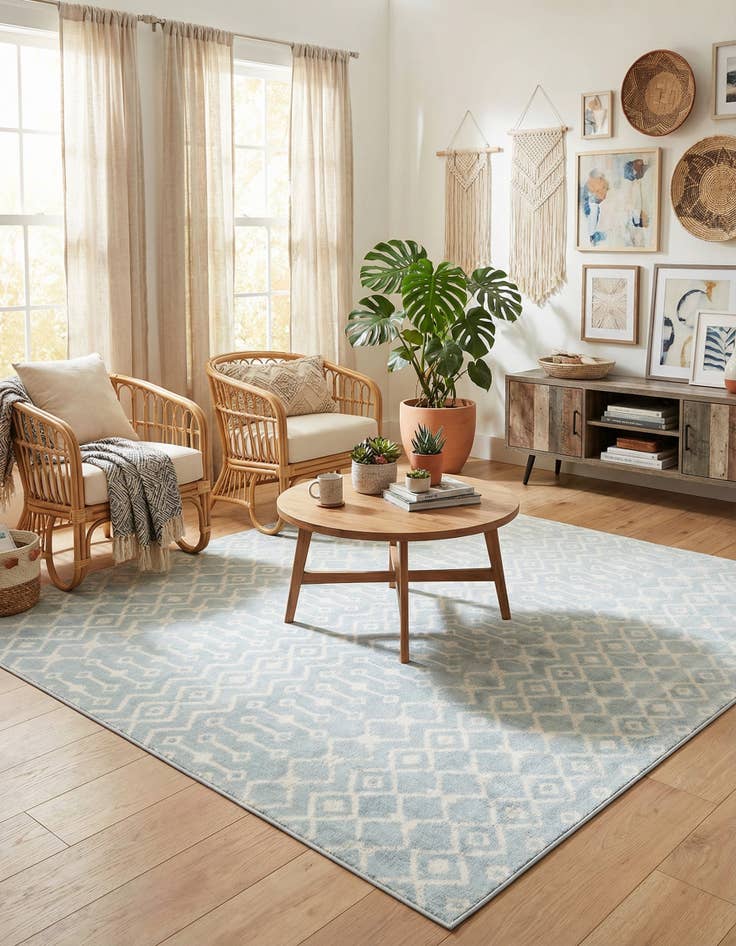 Detail image of 7' 10 x 7' 10 Kasbah Trellis Square Rug