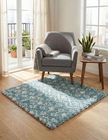 3' x 3' Moroccan Trellis Shag Square Rug