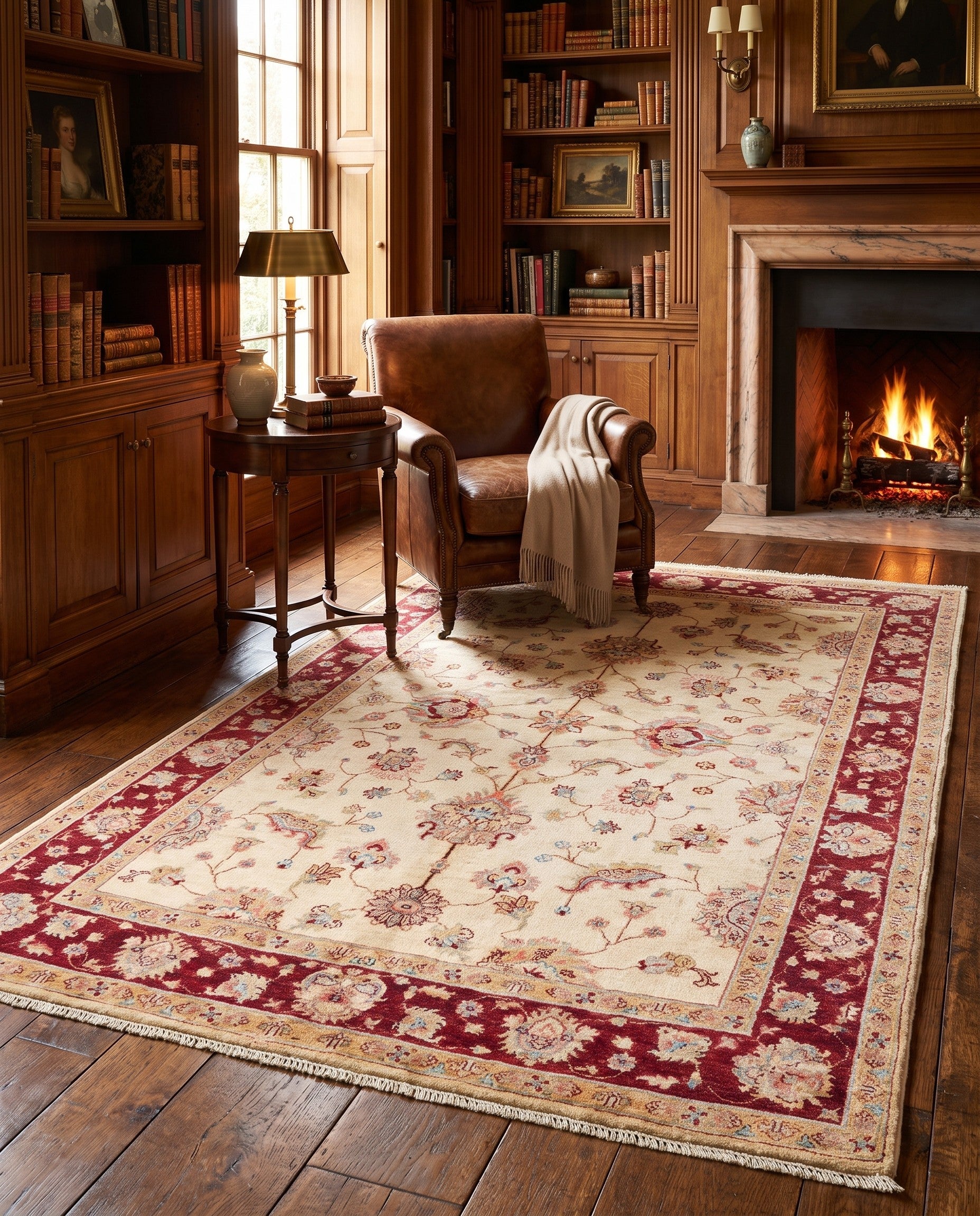 Detail image 3 of 10: 5' 7 x 8' 4 Hand Knotted Ziegler Rug