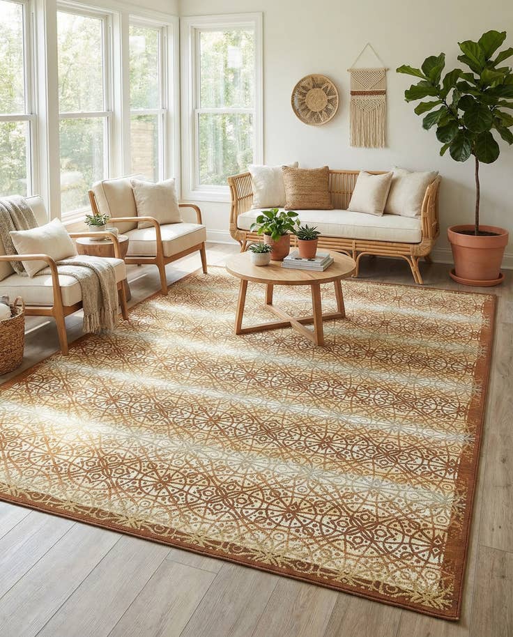 Detail image of 10' x 12' 2 Easy-Clean Trellis Indoor / Outdoor Rug