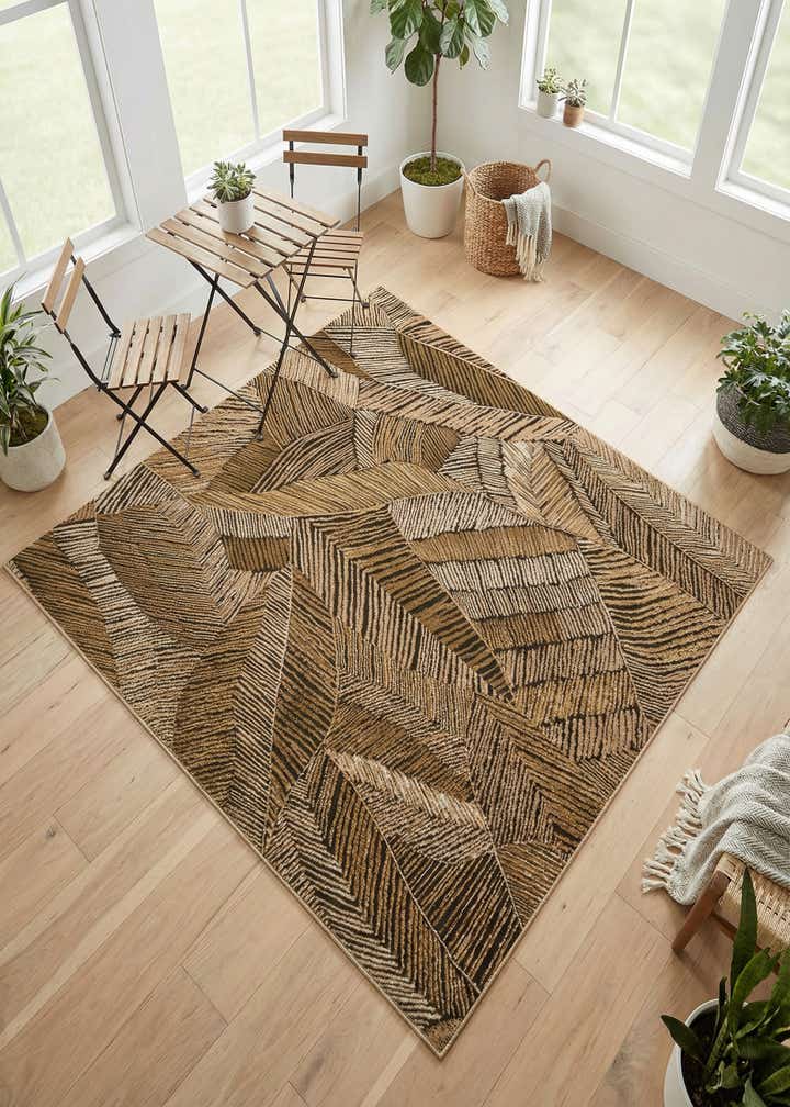 6' x 6' Easy-Clean Botanical Indoor / Outdoor Square Rug