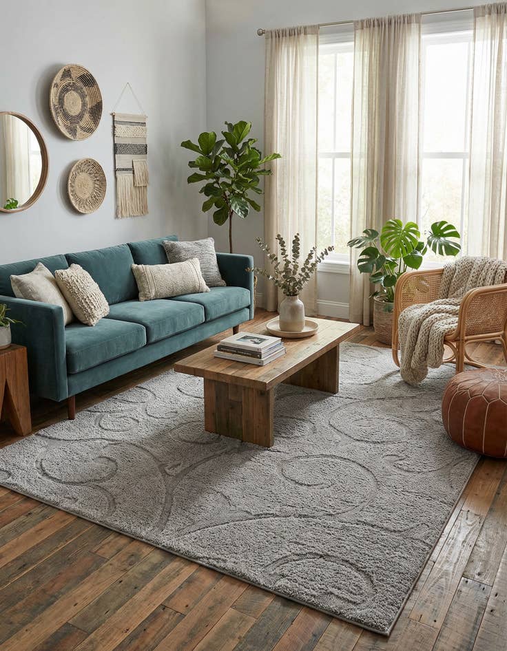 Detail image of 9' x 12' 2 Botanical Shag Rug