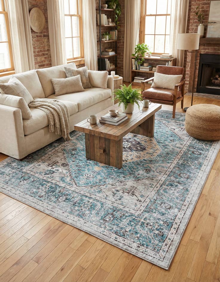 Detail image of 7' 10 x 10' Washable Yara Rug