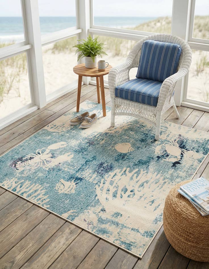 Detail image of 6' 1 x 6' 1 Washable Amalfi Square Rug