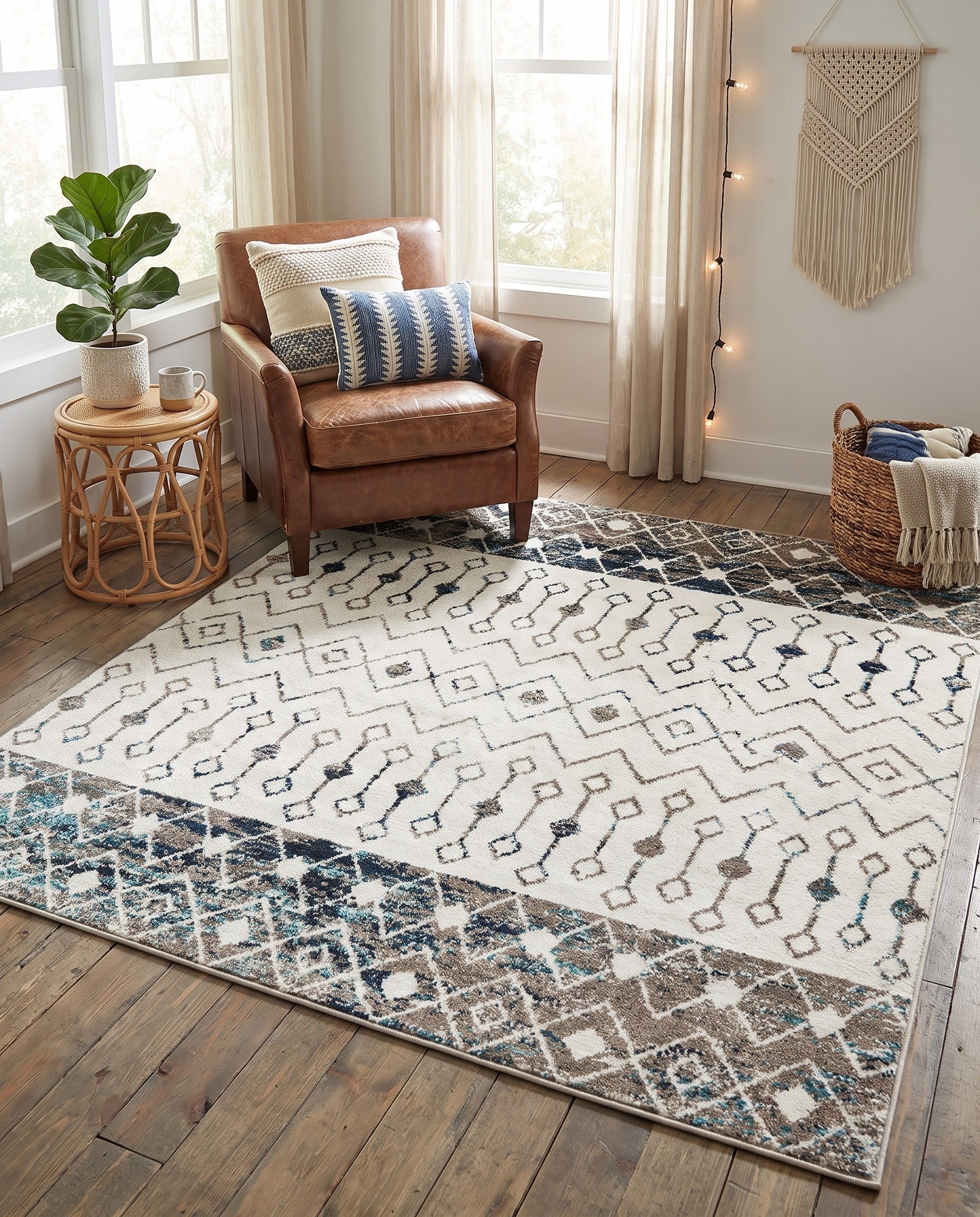 6' x 6' Moroccan Trellis Square Rug