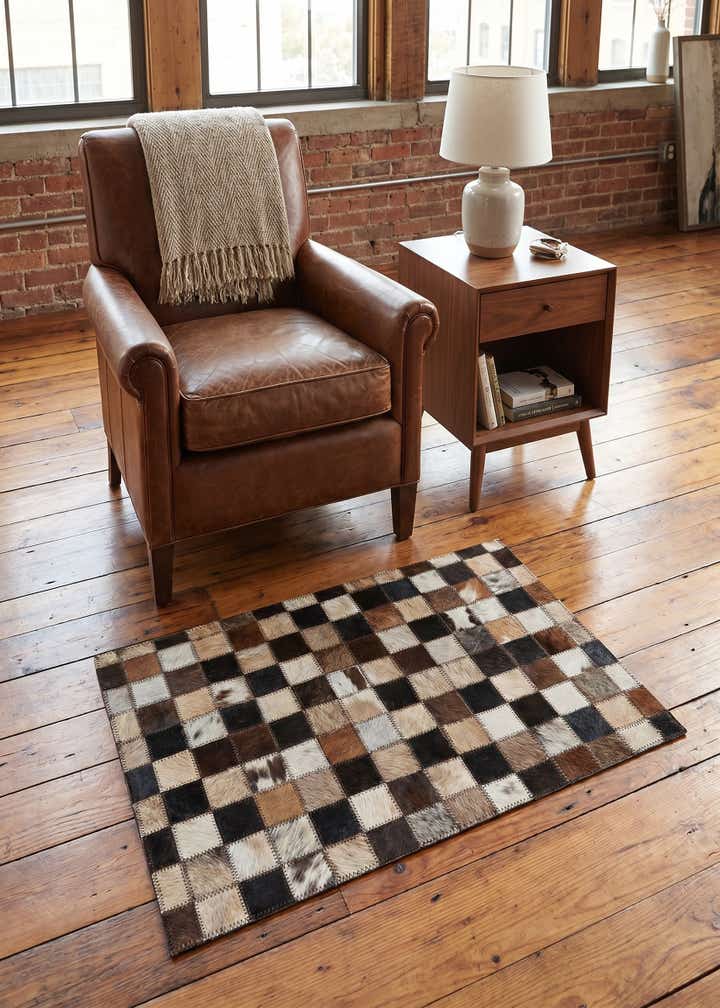 2' x 3' Cowhide Leather Rug