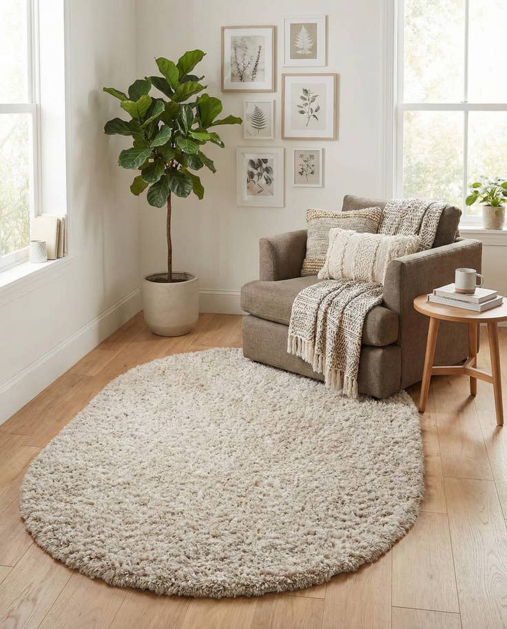 Detail image of 5' 6 x 8' Infinity Shag Oval Rug