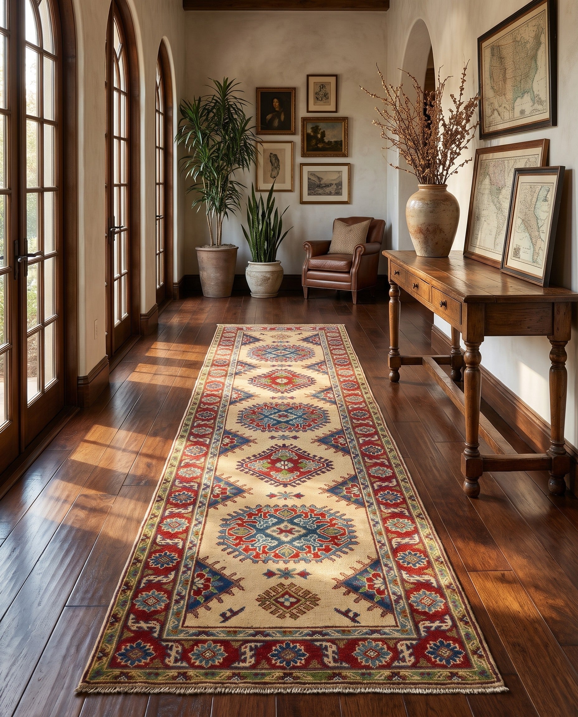 2' 11 x 10' 10 Hand Knotted Kazak Runner Rug
