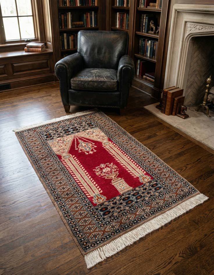 Detail image of 2' 7 x 4' Hand Knotted Bokhara Oriental Wool Rug