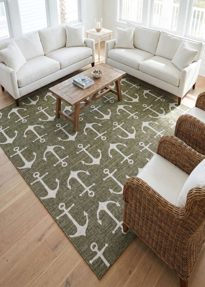 10' x 10' Easy-Clean Coastal Indoor / Outdoor Square Rug