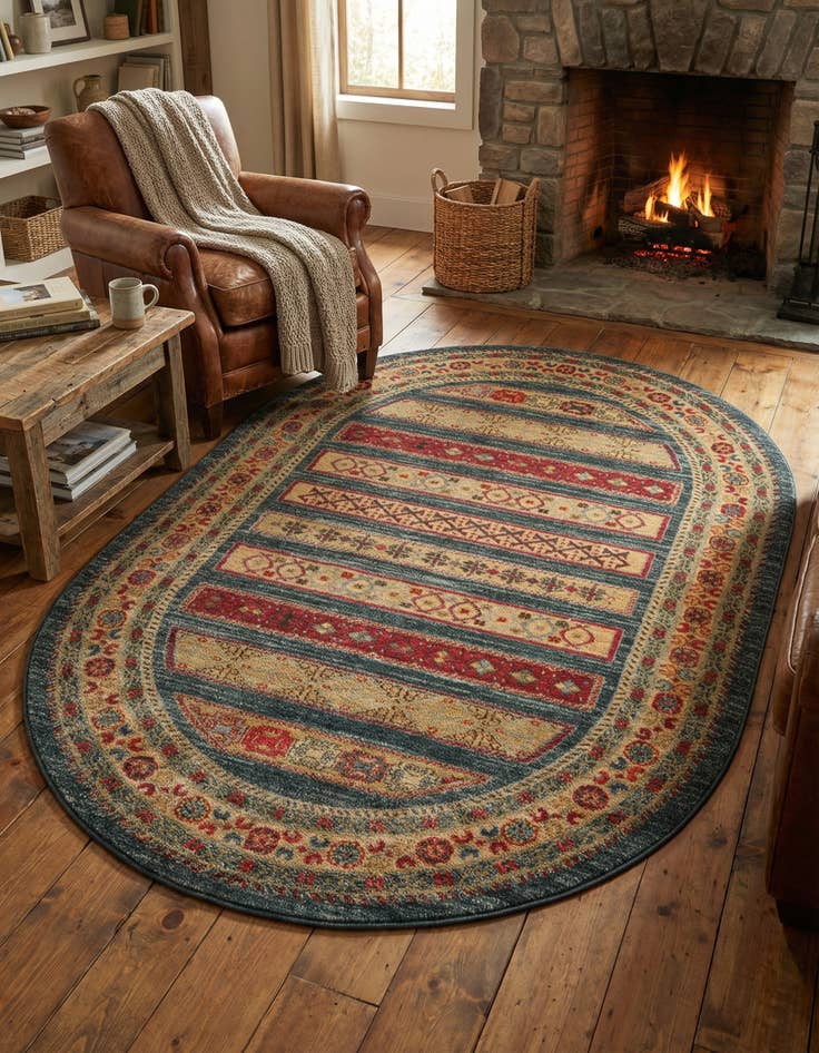 Detail image of 4' x 6' Kashkuli Gabbeh Oval Rug