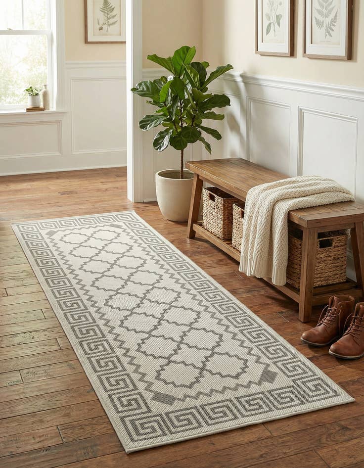 Detail image of 2' 2 x 6' Washable Lattice Indoor / Outdoor Runner Rug