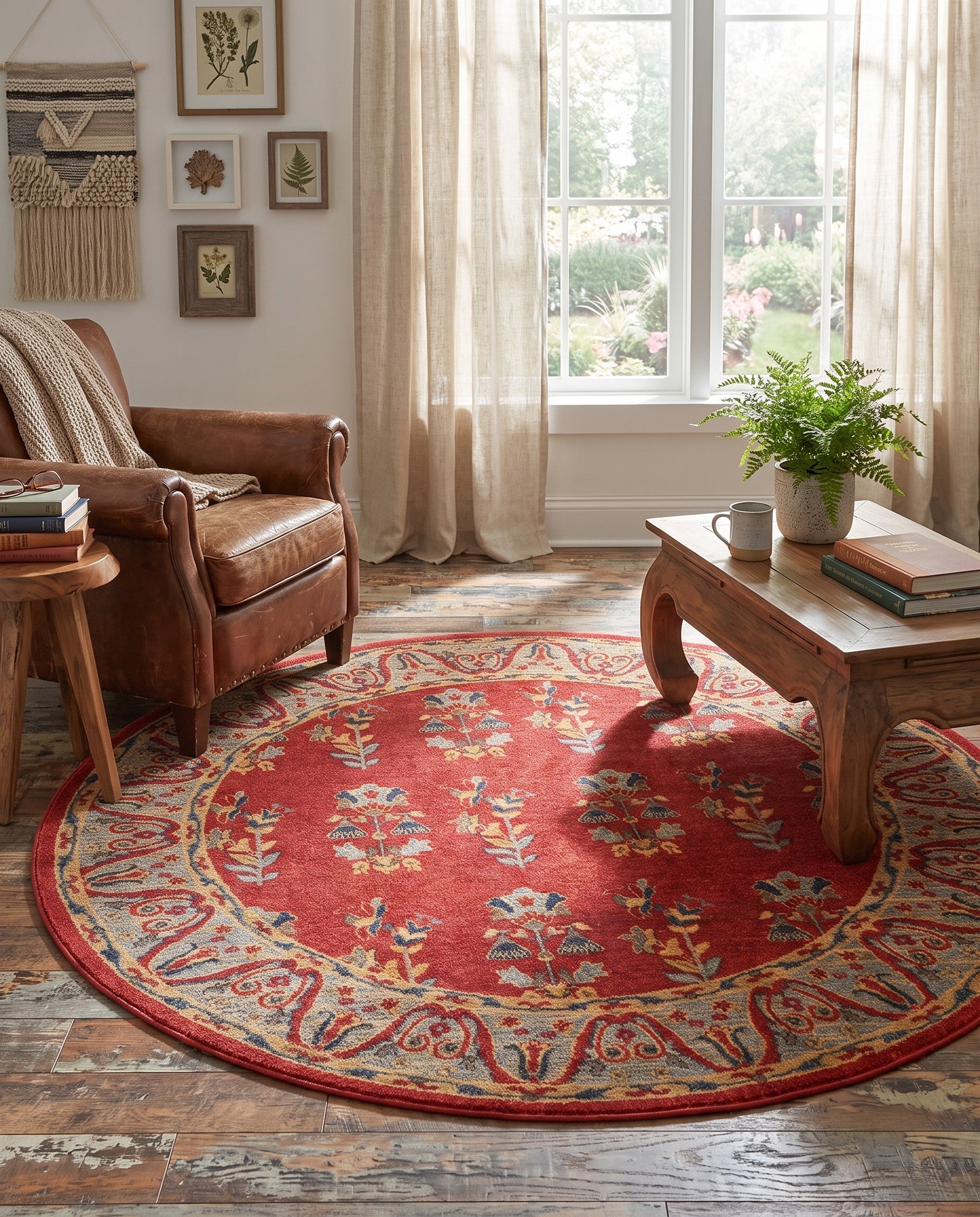 6' x 6' Kashkuli Gabbeh Round Rug