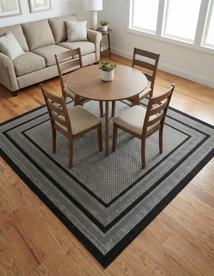 Detail image of 6' x 6' Washable Border Indoor / Outdoor Square Rug