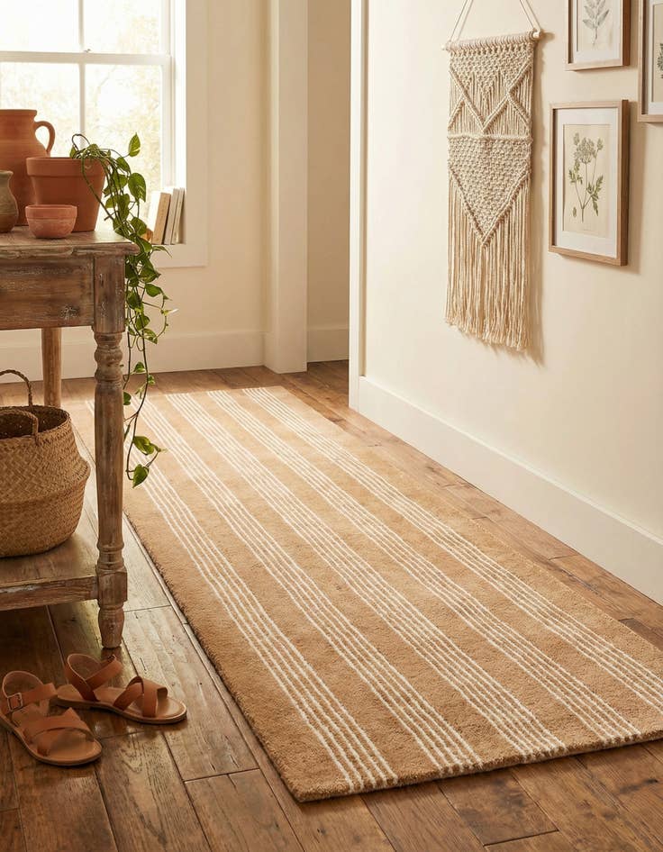 Detail image of 2' x 6' 1 Jill Zarin Striped Wool Runner Rug