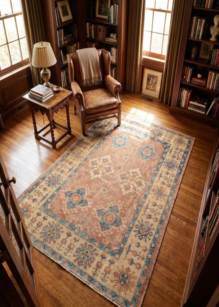 4' x 5' 9 Hand Knotted Oushak Wool Rug
