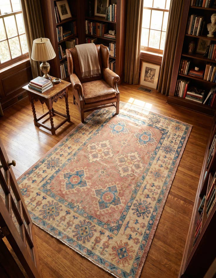 Detail image of 4' x 5' 9 Hand Knotted Oushak Wool Rug
