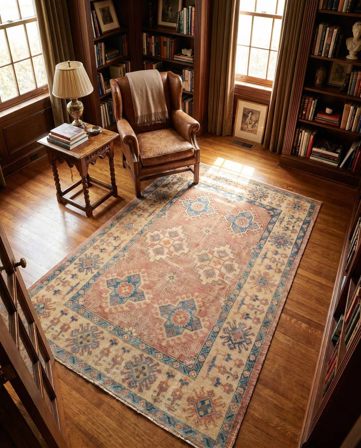 Detail image of 4' x 5' 9 Hand Knotted Oushak Wool Rug
