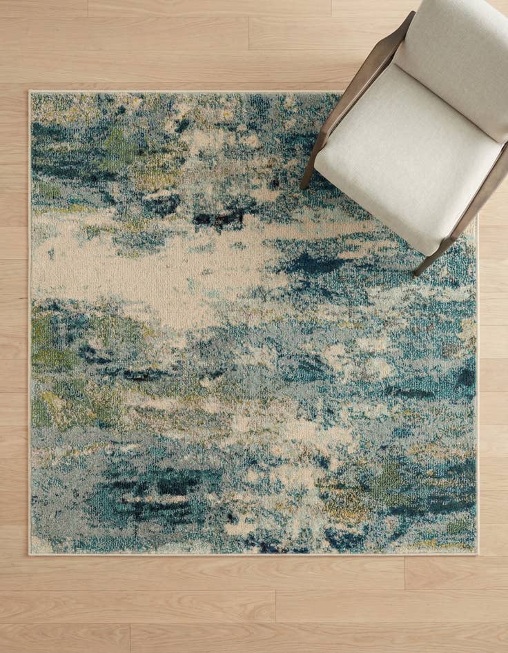 Detail image of 4' x 4' Washable Theia Square Rug