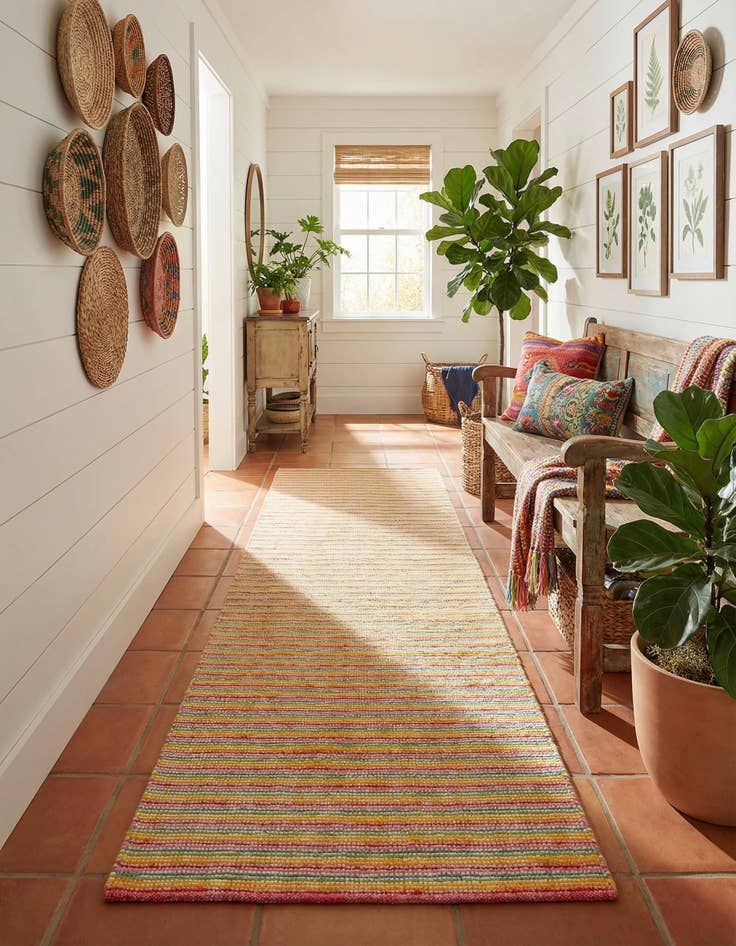 Detail image of 2' 7 x 13' 1 Hand Woven Happy Rugs Happy Home Wool Runner