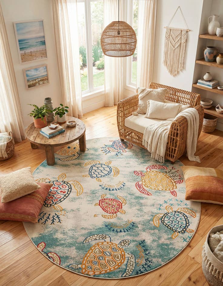 Detail image of 10' x 10' Washable Amalfi Round Rug