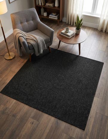Charcoal Everyday Solid Square Rug