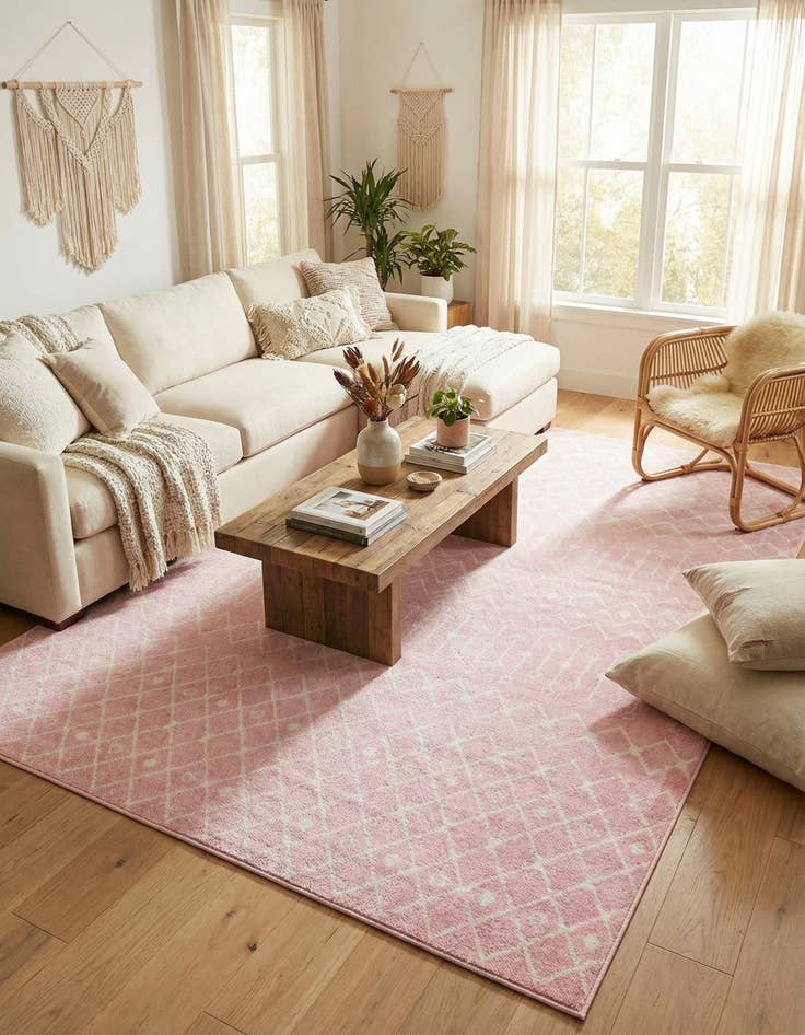 Detail image of 10' 8 x 14' Moroccan Trellis Rug