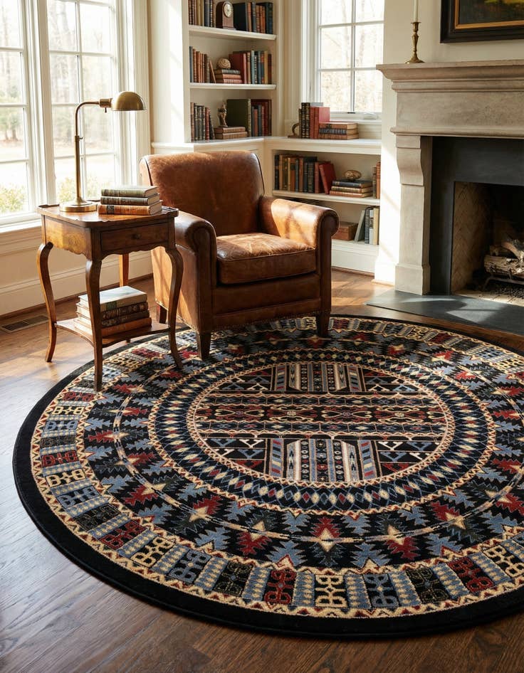 Detail image of 7' 10 x 7' 10 Bokhara Round Rug
