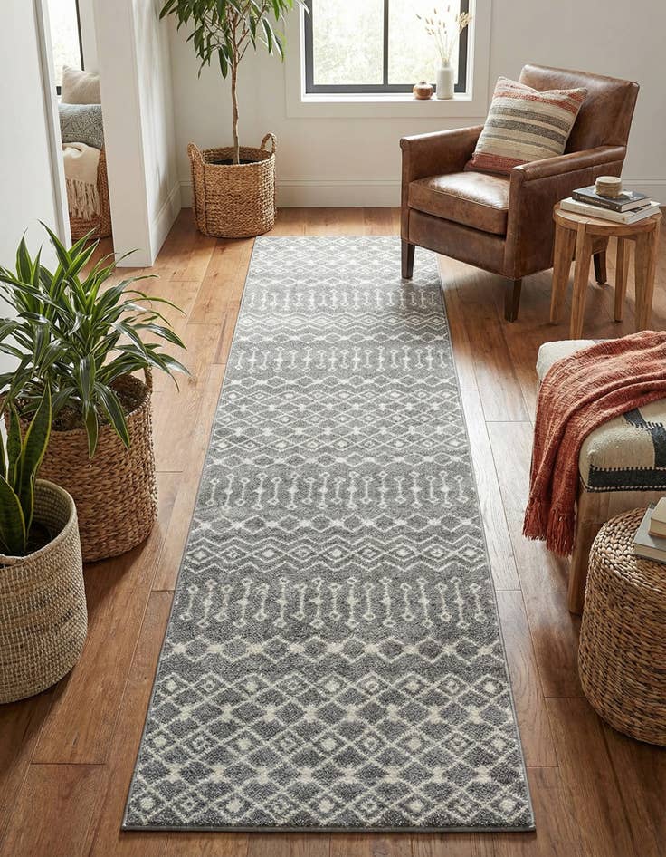 Detail image of 2' 7 x 12' Moroccan Trellis Runner Rug