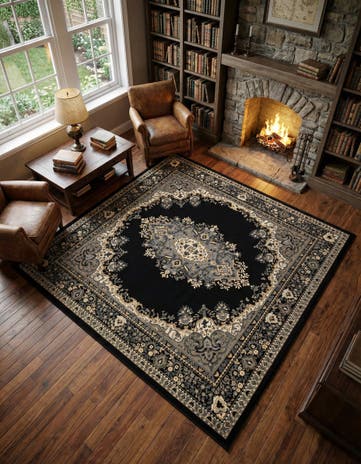Black Amaya Square Rug