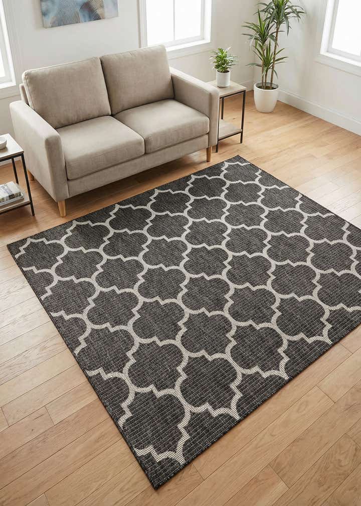 6' x 6' Easy-Clean Trellis Indoor / Outdoor Square Rug