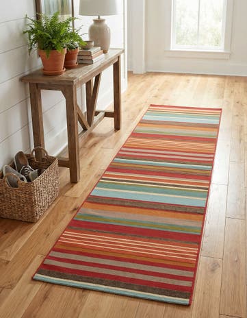 2' 7 x 10' Easy-Clean Modern Indoor / Outdoor Runner Rug