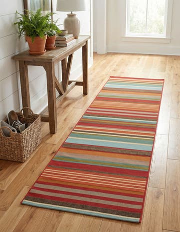 2' 7 x 10' Easy-Clean Modern Indoor / Outdoor Runner Rug