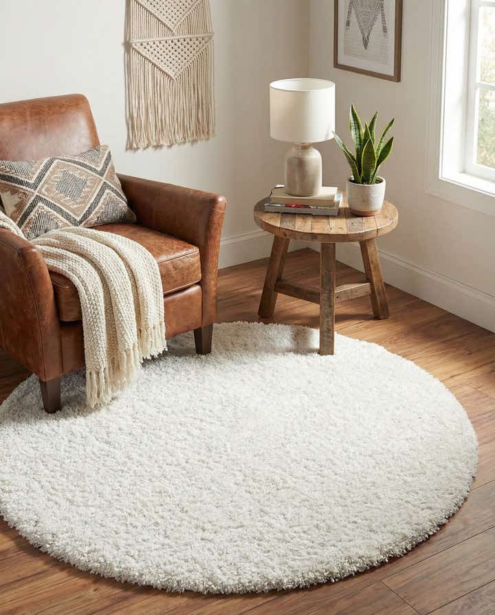 4' x 4' Zermatt Shag Round Rug